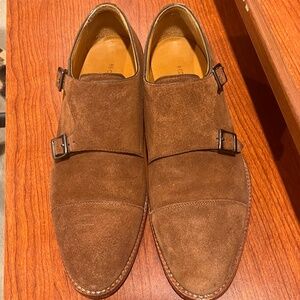 Tan suede double monk, size 9 (EU42)